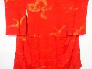 アンティーク　金砂子雲に鶴模様長襦袢